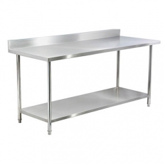 0.8m Length Stainless Steel Commercial Work Table with Undershelf And Backsplash