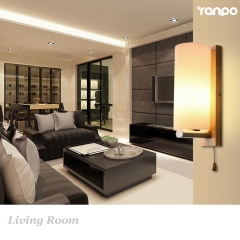Wooden Wall Lamp E27 Base Fixture Sconce Hallway Bedroom Home Indoor Decor Light