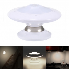 360° Body Motion Sensor LED Night Light Bulb UFO Shaped Rotatable Lighting Lamp