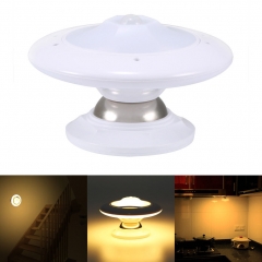 360° Body Motion Sensor LED Night Light Bulb UFO Shaped Rotatable Lighting Lamp