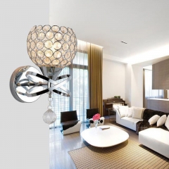 Silver Crystal LED Wall Lamp Sconce Light Home Bedroom Bedside Hallway Fixture