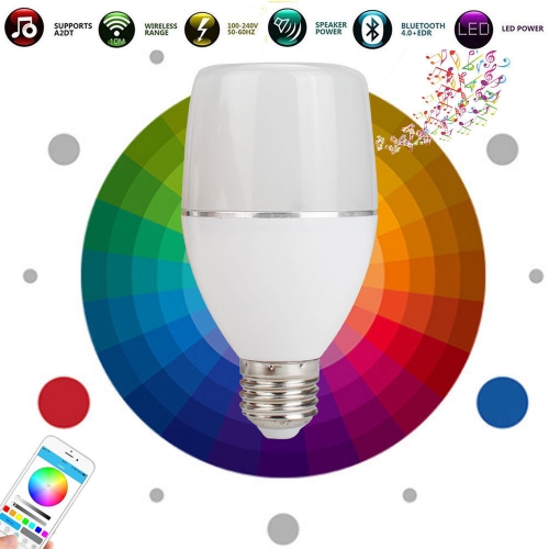 Wireless Bluetooth Light Speaker Bulb 360° E27 5W LED RGB Smart Music Play Lamp