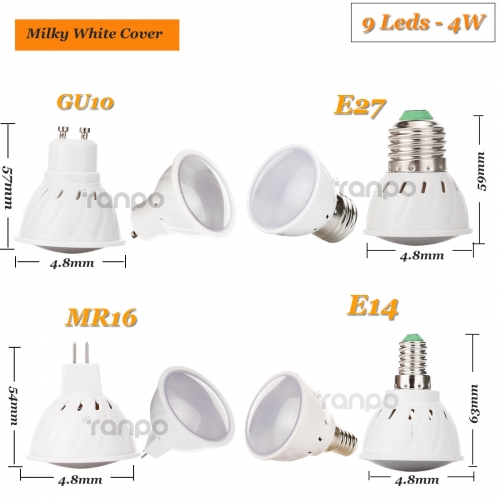 4W LED Bulb Spotlight GU10 MR16 E14 E27 7030 SMD Lamp 110V 220V Save Energy