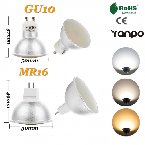 LED Spotlight Bulb 5W GU10 MR16 128 Leds 3014 SMD 110V 220V Lights Lamp Bright