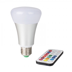 E27 RGB LED Bulb Light Stage Lamp 12 Colors 10W + 21 Keys Remote Control 85-265V