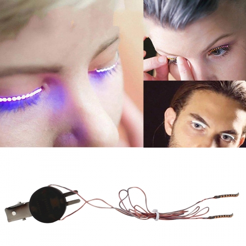 1 Pair LED Luminous Eyelash Light Makeup Eye Lash Party Icon Club Bar Bulb Lamp