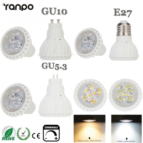 Dimmable 5W LED Spotlight Bulbs GU10 E27 GU5.3 2835 SMD Lamp 220V Ultra Bright
