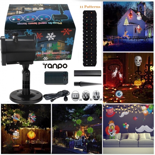 Waterproof Landscape Laser Projector Light 11 Patterns Outdoor Garden Xmas Lamp