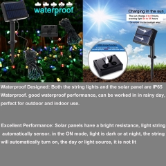 100 LED Solar String Fairy Lights For Outdoor Xmas Decor USB charging Waterproof
