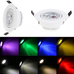 Multi Color Dimmable 3W LED Recessed Ceiling Down Light 25W Equivalent Lamp 220V