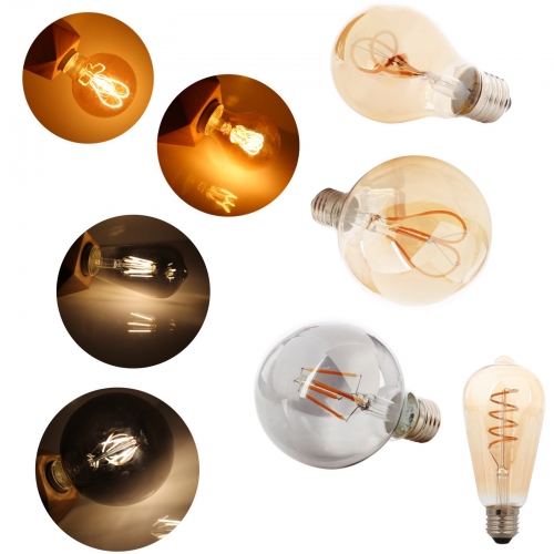 Ranpo Vintage Retro Edison LED Filament Light Bulbs E27 4W 5W 6W 220V home decor Lamp
