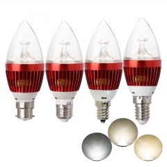 Ranpo E12 E27 Dimmable E14 B22 3W LED Candelabra Bulb Candle Light Chandelier Lamps