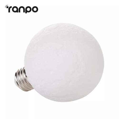 Ranpo LED Moon Light Lamp E12 E27 3W 3D Printed Bulb 110V Warm White For Home Decor