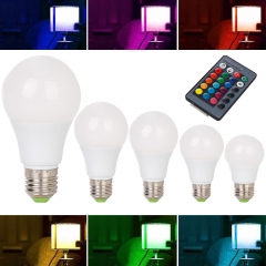 Ranpo Dimmable RGB LED Light Bulb 3W 6W 8W 10W 12W 16 Color Changing Magic Lamp Remote