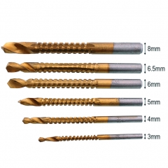 Ranpo 6PCS Coated Woodworking Wood Cutting Hole Cutter Saw Drill Bit Set HSS Titanium