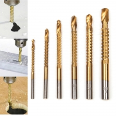 Ranpo 6PCS Coated Woodworking Wood Cutting Hole Cutter Saw Drill Bit Set HSS Titanium