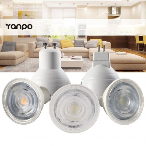 Ranpo Dimmable LED Spotlight COB GU10 MR16 GU5.3 7W Bulbs 24° Angle AC 110V 220V Light