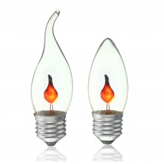 Ranpo E14 E27 3W Filament Candle Flicker Light Bulb Fire Flame Retro Christmas Decor