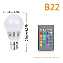 Ranpo  7W RGB Magic 16 Multi-Color Light Bulb E27 B22 Wireless Remote Control 85-265V  7W RGB Magic 16 Multi Color Light Bulb E27 B22 Wireless Remote