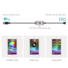 Ranpo Bluetooth USB Controller For RGB LED Strip Light Smart Phone App Control RH491