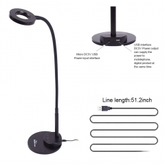 Support de téléphone portable LED Lampe de bureau Touch Control Selfie Ring Light Chat vidéo avec support de microphone pour flux en direct, support d