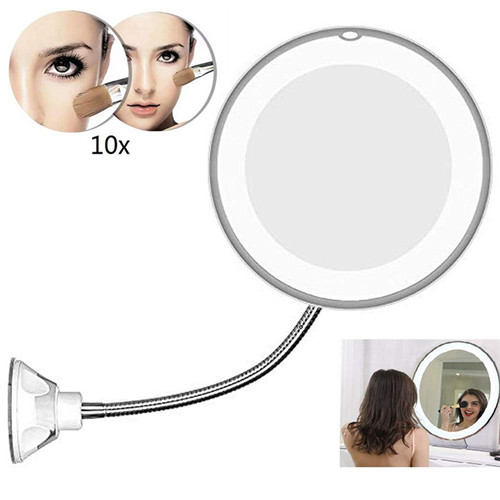 10x Magnification Lighted Make Up Flexible Mirrors