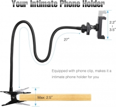 Webcam Stand Mount Phone Camera Desk Clamp Holder 27 Inch Flexible Gooseneck Arm Mount Stand for Phone Gopro Hero Webcam