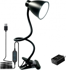 Pince sur la lumière de lecture 3 Modes de couleur 10 luminosité tamiseur lampe de bureau 10W 38 LED avec Gooseneck Flexible 360 degrés