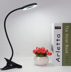 Lampe de bureau pince à la lumière de lecture 3 Modes de couleur 10 niveau de brillance Port de charge USB 48 LED Protection oculaire Gooseneck study