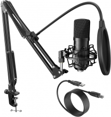 Microphone du condensateur USB avec support de bras