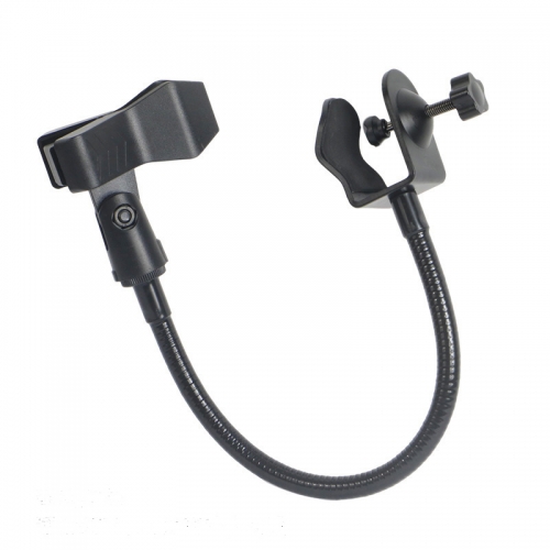 Adjustable Microphone 13'' stand with clip on flexible gooseneck phone and tablet PC holder