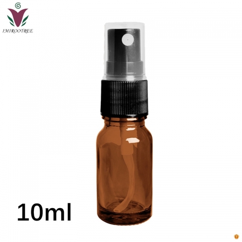 10ml Empty Amber Glass Bottle Essential Oil Mist Spray Container Case