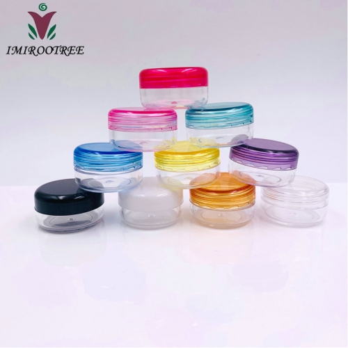 240pcs/lot 3g colorful cosmetic mini jar, plastic empty cream container for eye cream
