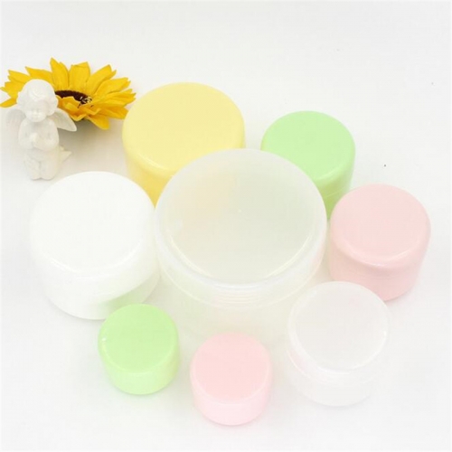 500pcs/lot 50g 50ml colorful plastic cream cosmetic jar with inner lids, empty cream containers for skin care cream