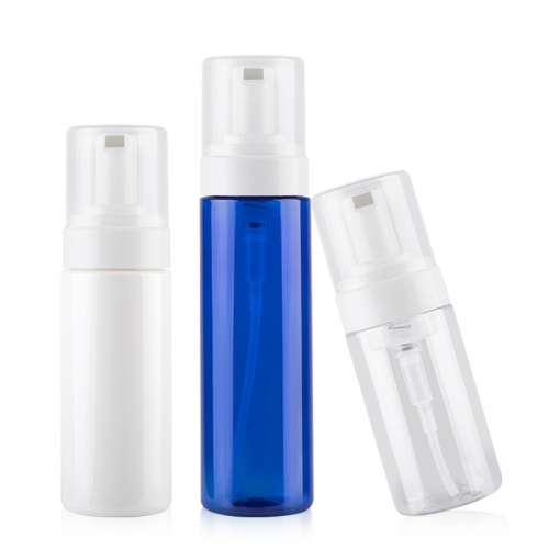 6pcs/lot 150ml PET plastic form pump bottles, empty refillable bottles with three different color