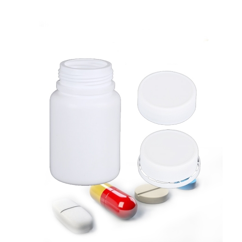 12pcs/lot 50ml 50cc HDPE White Empty Capsule container , Plastic Pharmaceutical pill bottle with Tamper Proof Cap