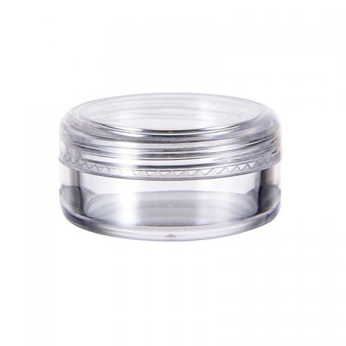 120pcs/lot 10g travel refillable bottle plastic clear cylinder cosmetic small jar glitter nail powder container
