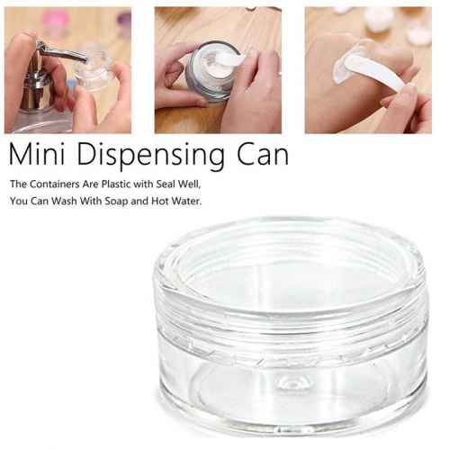 50pcs/lot 10g plastic transparent cylinder cosmetic small cream jar, empty refillable container for  travel