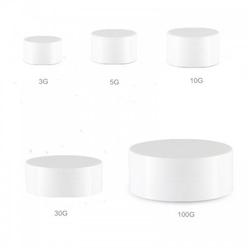24pcs/lot 5g 5ml PP White cosmetic jar containers, empty plastic cream jar with hollow bottom