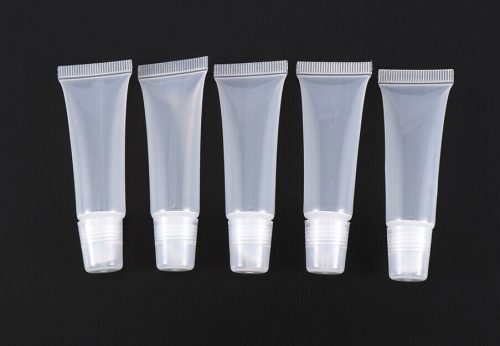 Freeship 50pcs 10ml Empty Tubes Lip Gloss Balm Sunscreen Cream Clear Cosmetic Containers Squeeze Dispensing Bottle