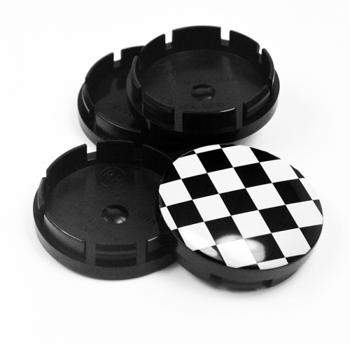 4pcs Skoda Checkered 56mm 2 3/16in Wheel Center Caps #5JA 601 151A