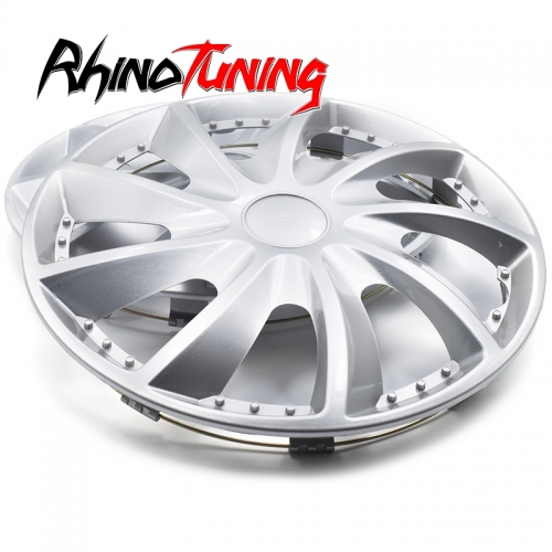 1pc 390mm 15 6/16in Universal Wheel Cover Silver
