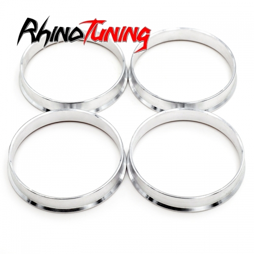 4pcs 57mm 2 7/32in Reducing Ring Aluminum Alloy Auto Parts Silver