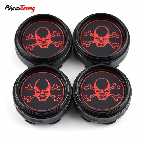 4pcs Skull & Cross Bones 66mm 2 19/32in Wheel Center Caps