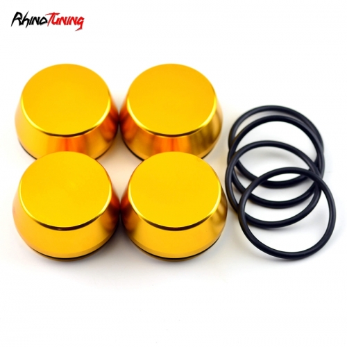 4pcs Universal 60mm 2 5/16in Wheel Hub Caps Gold Metal