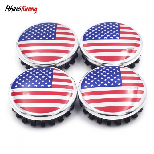 83mm 3.27in Chevrolet Wheel Center Caps USA Flag