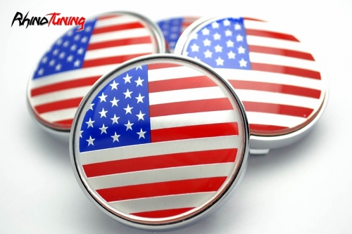 4pcs American Flag 60mm 2 11/32in Wheel Center Caps #C84101