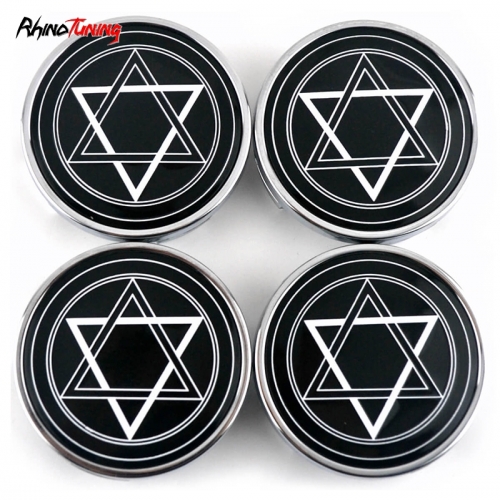 4pcs DODGE Brohers Star Of David 63mm 2 15/32in Wheel Center Caps #52110398AA Silver Base