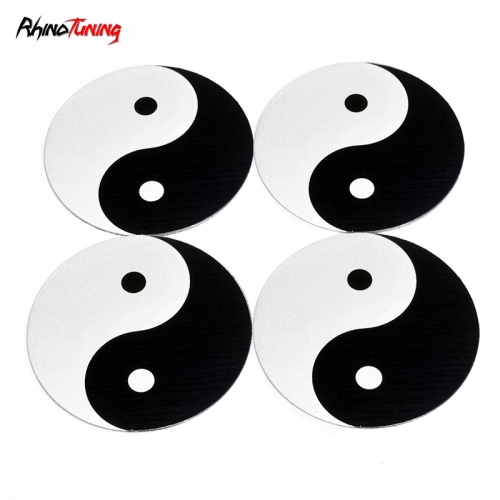 4pcs Bagua Array 80mm 2 1/8in Wheel Center Sticker Aluminum