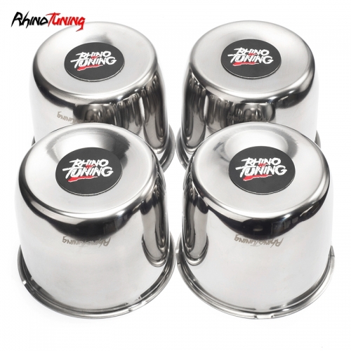 108mm 4.25in Push Through Center Cap Chrome Stainless Steel Available Rhino Tuning Label